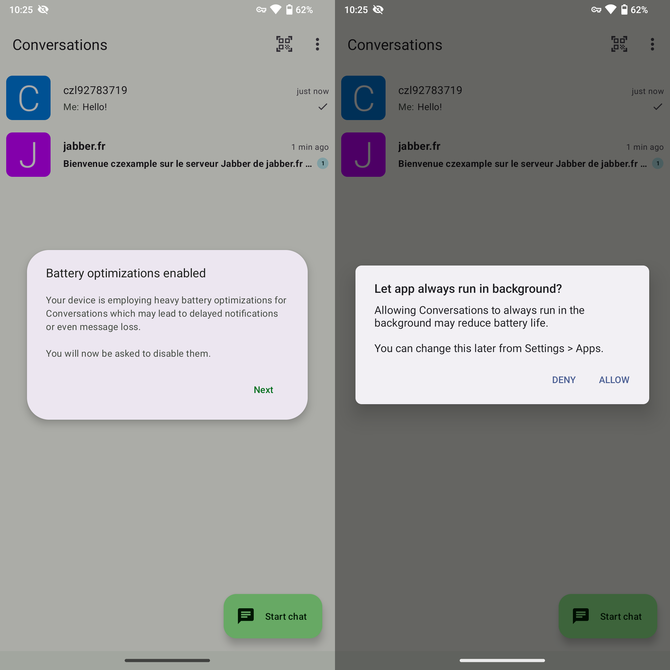 P14 The Window Asking to Disable Battery Optimizations